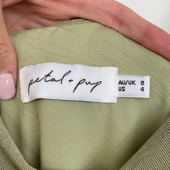 Petal & Pup Diani Dress Green Size 4 Olive Green Midi Slit Party Wedding Formal - Picture 10 of 10